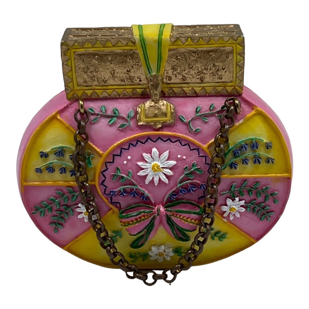 Willow Hall‎ Original Floral Pretty in Pink Purse Figurine